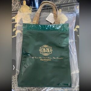 Disney Club 33 Green Tote Bag with Gold Emblem and Handles
